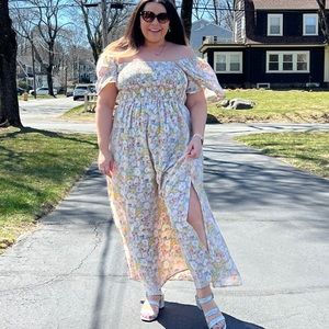 Light Blue Floral Maxi Dress